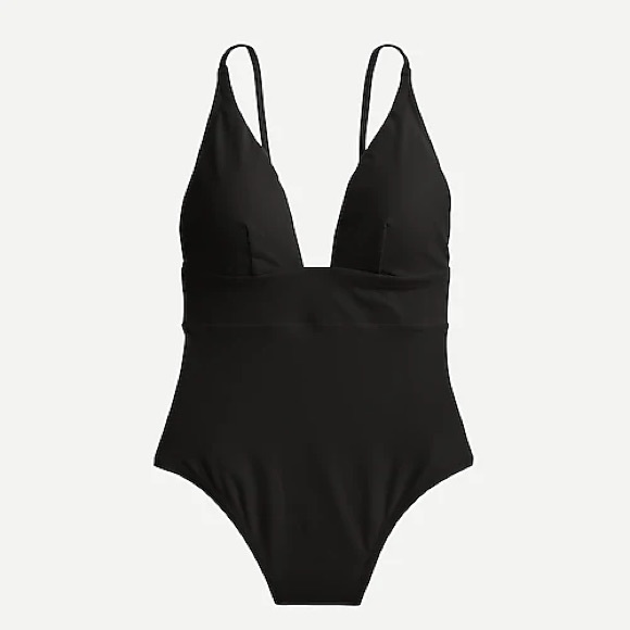 J. Crew Deep V-neck French One-piece Swimsuit